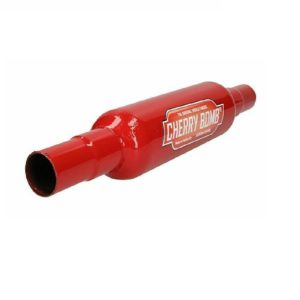 Cherry Bomb Middle Silencer Exhaust 3" Small Case with Reducer End Red