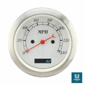 Speedometer White Face 85MM 0-140 MPH