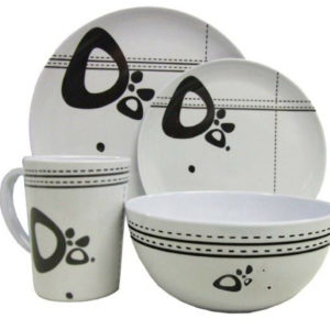 Leisurewize Camping Caravan Picnic Fishing Travel Melamine - 16pc Dining Dinner Set Abstract Design