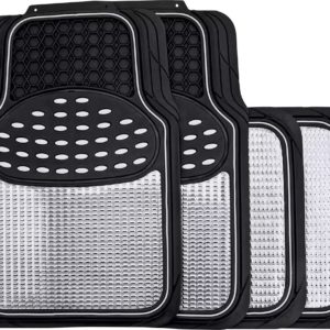 Streetwize Universal Rubber Car Mats -Metallic Silver