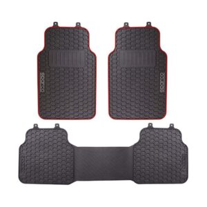 Sparco Rubber Mat Set - Black / Red Edge