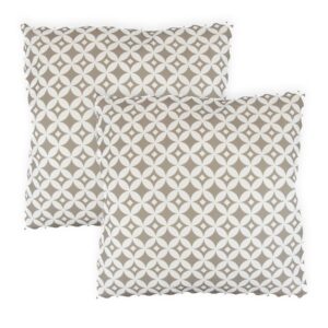 Outdoor Garden Scatter Cushions Pair Water Resistant Polyester Diamond Design