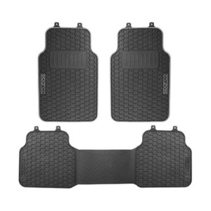 Sparco Rubber Mat Set - Black / Grey Edge