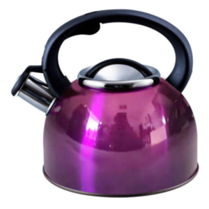 PURPLE Whistling Kettle Stainless Steel 2.5L Liberty For Camping Caravan