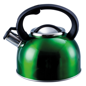 GREEN Whistling Kettle Stainless Steel 2.5L Liberty For Camping Caravan