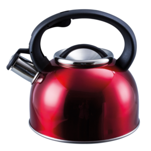 RED Whistling Kettle Stainless Steel 2.5L Liberty For Camping Caravan