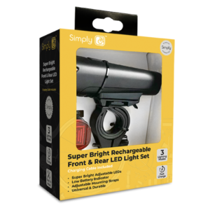 One Super Bright Head Light & Rear Light - Rechargeable