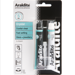 Araldite Crystal 2 x 15ml Tubes Clear Epoxy Power Super Glue